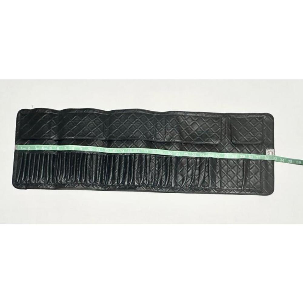BH Cosmetics Women's Black Leather Clutch Makeup Brush Roll Bag - Picture 11 of 14